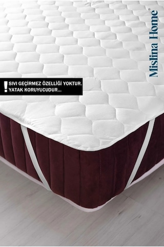 Mislina Home Kapitone Eko Ped 4 Köşe Lastik Tek - Çift Kişilik Bebek Yatak Koruyucu Beyaz
