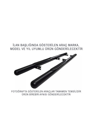 Expert, Scudo, Jumpy, Proace 2007-2016 Uzun Şase Uyumlu Krom Ø70 Yan Basamak Tubular C Modeli Siyah