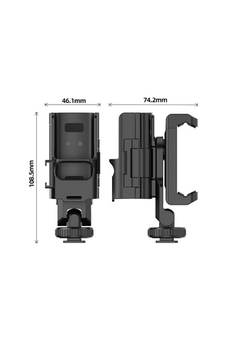 Djı Osmo Pocket 3 İçin Puluz Koruyucu Çerçeve Genişletme Telefon Kelepçesi, Tripod Direği Siyah İle Uyumlu