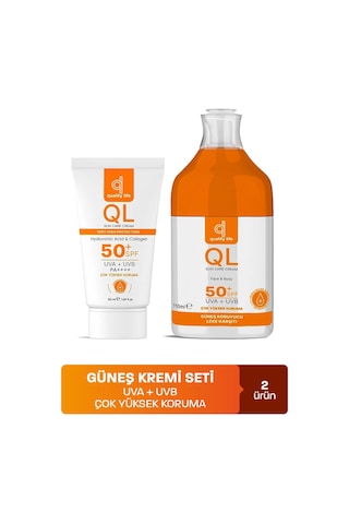 Quality Life Yüz Ve Vücut Güneş Kremi Seti SPF50+ 110 + 50 ML