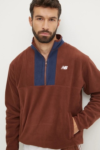 New Balance Erkek Sweatshırt Mt43518rok Kahverengi