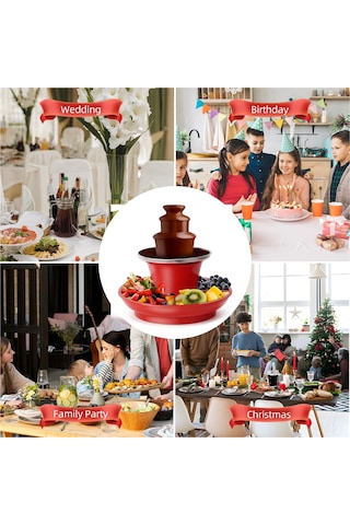 Yaozixa 3 Katlı Çikolata Çeşmesi - Pratik Fondü Makinesi, Kolay Temizlenir Paslanmaz Çelik, 200g Çikolata Eritme Diğer