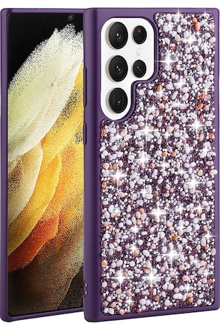 Galaxy S23 Ultra Kılıf Parlak Taşlı Tasarım Zore Linea Kılıf