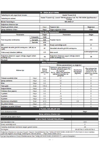 Windsor WS 2500 LF Low-Frost Statik Buzdolabı