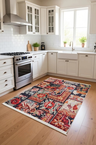 Blghome Renkli Patchwork Desen Modern Halı Dekoratif Kilim