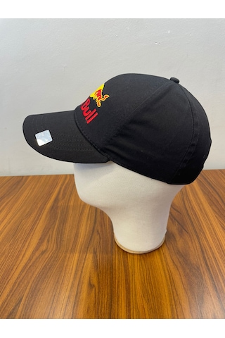 Red Bull Nakışlı Siyah Renk Pamuklu Gabardin Cap Şapka Siyah