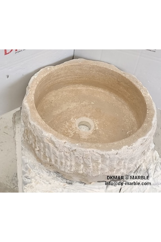 DkMar Traverten Kütük Lavabo