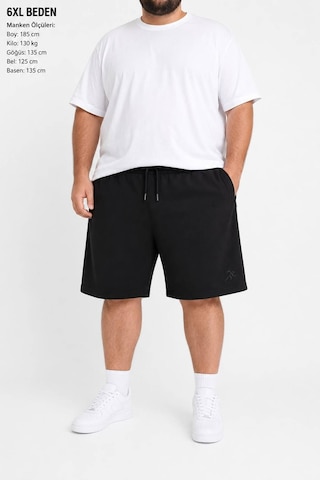 H&c Coolboy Erkek Büyük Beden Battal Şort Fermuarlı Cepli Esnek Günlük Spor Şort 2xl-6xl siyah