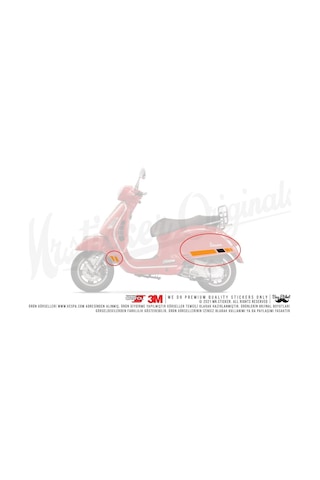 Sts5 Mat Turuncu Siyah Vespa Gts250 Gts300 Yan Cita Sticker Seti