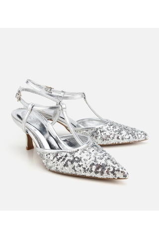 Hotiç Kadın Lame Taş Detaylı Arkası Açık İnce Topuklu Stiletto 01ayh320910a210 01ayh320910a210