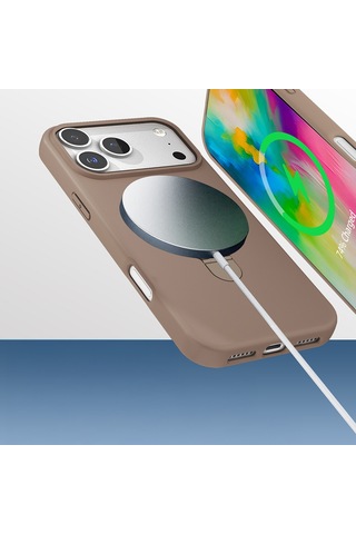 Apple Uyumlu iPhone 17 Pro Max Kılıf M-safe Şarj Özellikli Standlı Zore Samara Kapak Lila