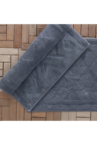 Yataş Bedding Milo Banyo Paspası Seti - İndigo (50x60 cm + 60x100 cm) Indigo