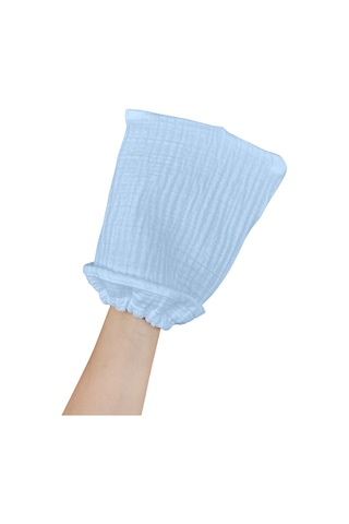 Bebek Banyo Lifi Tahriş Etmeyen Banyo Kesesi %100 Pamuk Mavi