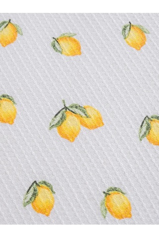 Karışık Limon Desenli Çift Kişilik Pike Karışık Renk