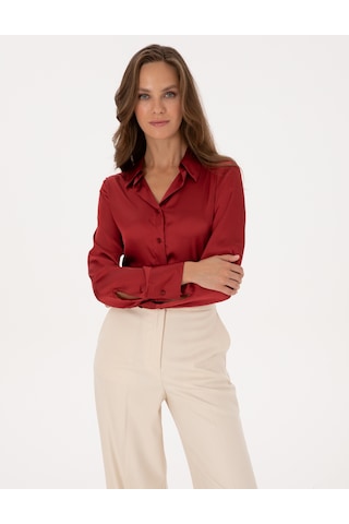 Pierre Cardin Kadın Bordo Gömlek Desenli 50319346-vr014 Bordo