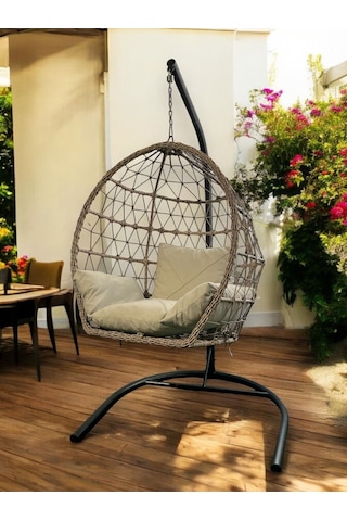 Tu Tienda Tire 2 1 1 Masa Tekli Salıncak Bahçe Balkon Mobilyası,bambu-saman Kahverengi