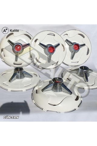 19.5 İnç Orta Boy Kırmızı Fırfırlı Jant Kapağı 6'lı Takım