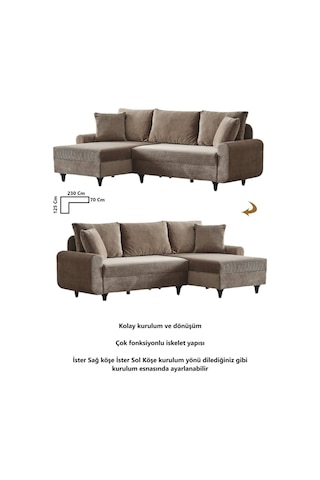 Kagu Corner Flavia Köşe Takımı Kahverengi