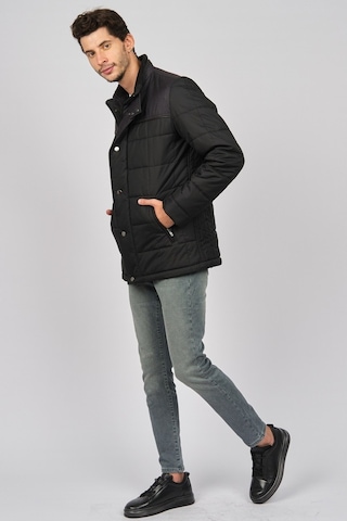 Daynax Erkek Içi Kürklü Deri Biyeli Kapitone Kaban 4924000 Siyah-Siyah