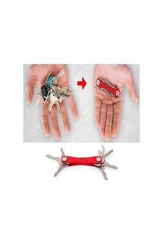 Zhltools Pratik Akılllı Anahtarlık Anahtar Düzenleyici Kompakt Aparat Siyah Siyah
