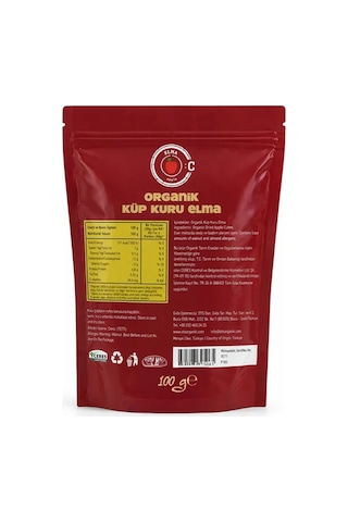 Ots Organik Organik Kuru Küp Elma 100 G