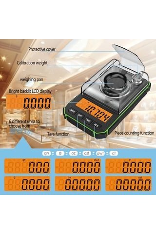 Xuweiwei 1 Adet Yüksek Hassasiyetli Dijital Cep Terazisi Red 50g Kapasite 0001g Çözünürlük Lcd Ekran Hafif Taşınabilir Mücevher Toz İlaç Kullanımı -