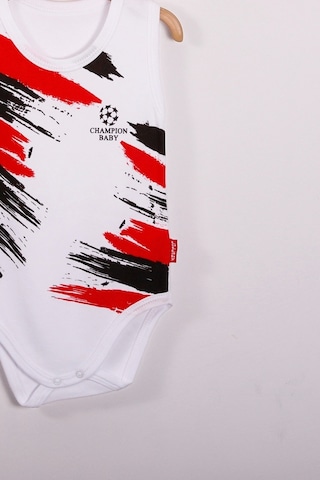 Baby Donat Bjk Şampiyon Desenli Askılı Unisex Bodyy Beyaz