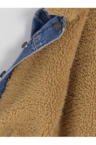 LC Waikiki Lcw Kids İndigo Kürk Yaka Polar Astarlı Erkek Çocuk Jean Ceket Mıd Indıgo Rodeo