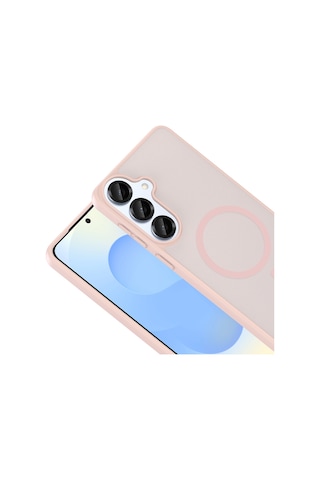 Ardemix Samsung Uyumlu Galaxy S26 Kılıf M-safe Şarj Özellikli Zore Babet Kapak - Pembe