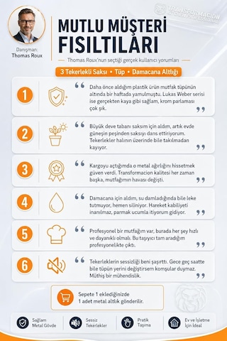 Transformacion Tekerlekli Saksı Tüp Damacana Altlığı - Taşıyıcı Mutfak Tüpü Taşıyıcı 30 Cm Çap 3 Tekerle Diğer