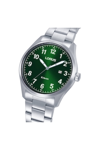 Lorus Rh975sx9 Quartz Çelik Gri Yeşil Kadran 10 Atm 42 Mm Erkek Kol Saati