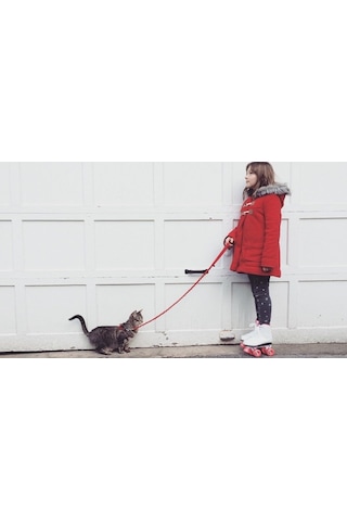 Petviya Ayarlanabilir Kedi Göğüs Bel Tasması Kırmızı