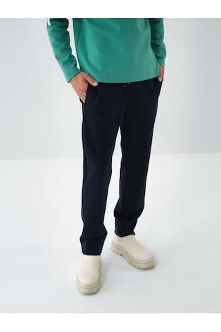 Lacivert Pamuk Dokulu Regular Fit Sweat Pantolon 380185 Lacivert