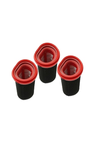 Fosenze Bosch Elektrikli Süpürge Motor Koruma Filtresi 25.2v/21.6v - Bbh3petgb, Bbh3z0025 Ve Diğer Modeller İçin Uyumlu, 3 Adet, Siyah-kırmızı