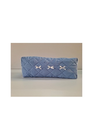 Dreamy Blue Kapitone Fiyonklu Tüm Saç Şekillendiricilerine Uygun Organizer Çanta Tb043