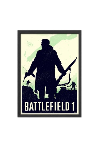 Battlefield Siyah Ahşap Çerçeveli Poster, Dekoratif Oyun Duvar Tablosu
