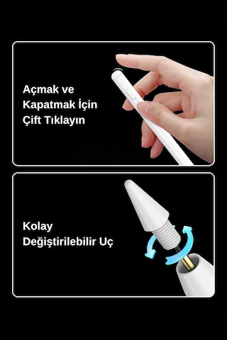 İpad 11 A16 Air M1 M2 M3 M4 İle Uyumlu Avuç İçi Reddi Stylus Yazı Çizim Kalemi