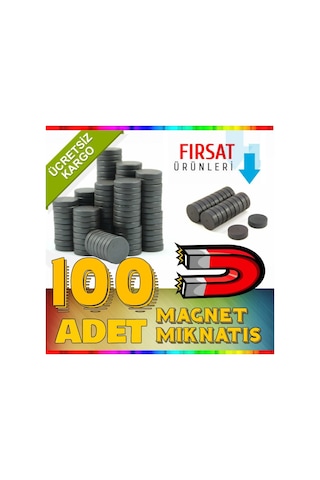 100 Adet Mıknatıs Yuvarlak Mıknatıs Süsleme Magnet 14X3 MM