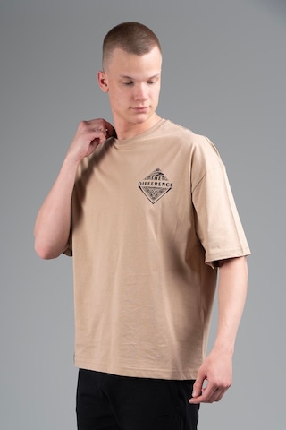 Maraton Sportswear Oversize Erkek Bisiklet Yaka Kısa Kol Basic Açık Vizon T-shirt 22694-açık Vizon
