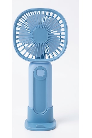 Mini El Fanı Mavi Kompakt Tasarımlı, Usb Şarjlı Güçlü Taşınabilir Vantilatör Fan-pl114m