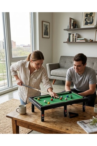 Mini Bilardo Masası Oyuncak Seti Çocuklar İçin Eğlenceli Masa Oyunu - Lisinya Standart