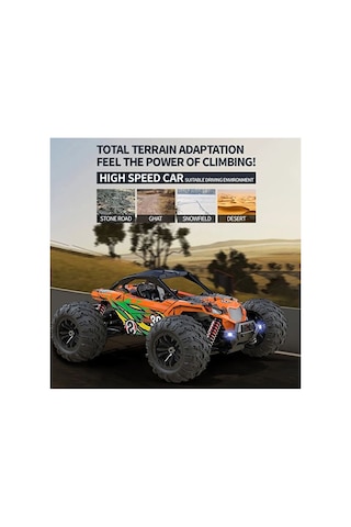 Uzaktan Kumandalı Araba Full Fonksiyon Işıklı Drift 4x4 36km Hız Yapan Jip Off Road Aracı Siyah - Turuncu