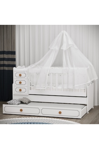 Garaj Home Yaren Yavrulu Beşik Kombin Beyaz