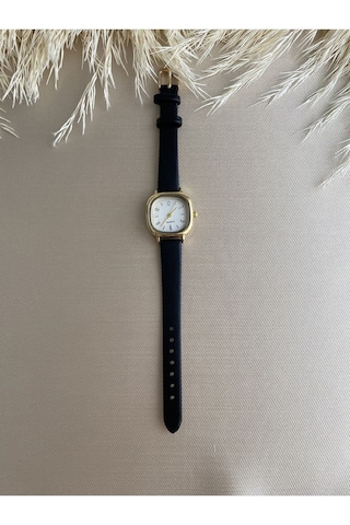 Retro Minimal Vintage Deri Kordon Kadın Kol Saati Kelebek Model Gümüş