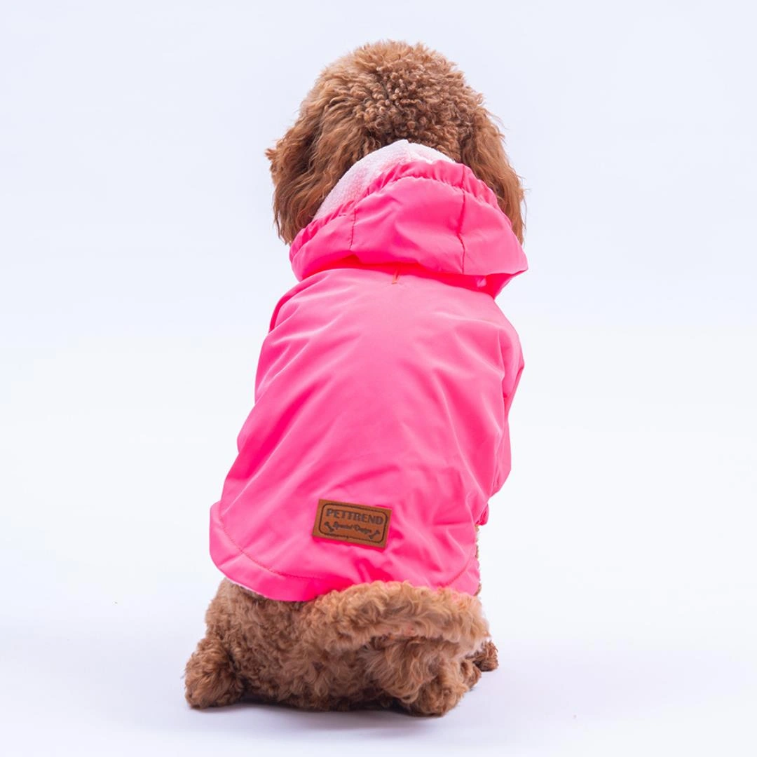 Neon Pembe Mont Köpek Mont Köpek Kıyafeti Köpek Yağmurluğu Küçük Ve Büyük Irklar İçin