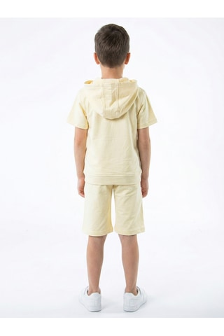 Xo Kids Erkek Çocuk Yazlık 2li Alt Üst Takım Tişort + Şort 8-14 Yaş 4221 Krem