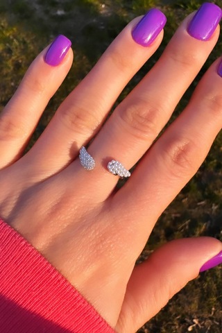 İncili Ve Zirkontaşlı Ayarlamalı Melek Yüzük - Gümüş Renk Silver