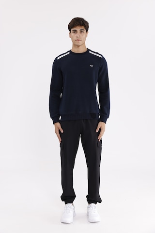 Rowinger Selanik Kumaş Yapılı Esnek Manşetli Konforlu Rahat Kesim Sweatshirt Navyblue