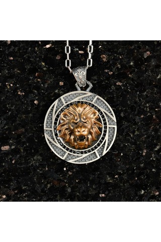 Aslan Gümüş Kral Kolye, 925 Ayar Gümüş Erkek Leo Kolye, Hayvan Gümüş Kolye Gümüş