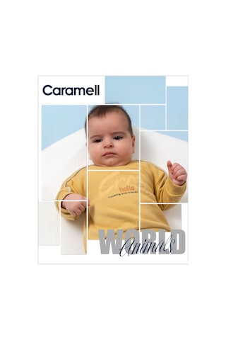 Caramell Barbosa Erkek Bebek 3 İplik Şardonlu Sweat Cepli Pantolon Lüx Takım Yeni Sezon Sarı